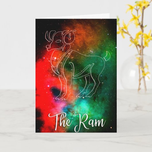 Zodiac: Aries 'The Ram'-Kaart Kaart (Gele Bloem)