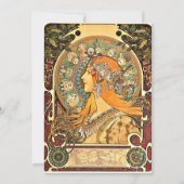 Zodiac, Art Nouveau schilderij van Alphonse Mucha Kaart (Voorkant)