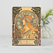 Zodiac, Art Nouveau schilderij van Alphonse Mucha Kaart (Staand voorkant)