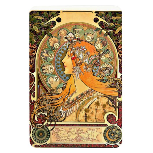 Zodiac, Art Nouveau schilderij van Alphonse Mucha Magneet (Verticaal)
