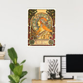 Zodiac, Art Nouveau schilderij van Alphonse Mucha Poster (Thuiskantoor)