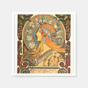 Zodiac, Art Nouveau schilderij van Alphonse Mucha Servet