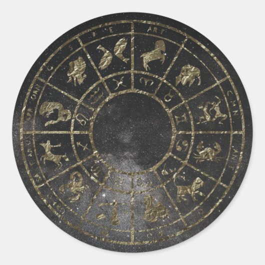Zodiac astrologie gouden stickers (Voorkant)