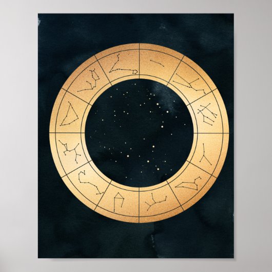 Zodiac, Astrologie, Poster Moon Sun Stars (Voorkant)