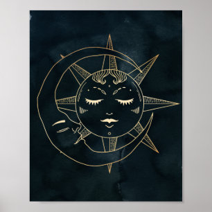 Zodiac, Astrologie, Poster Moon Sun Stars