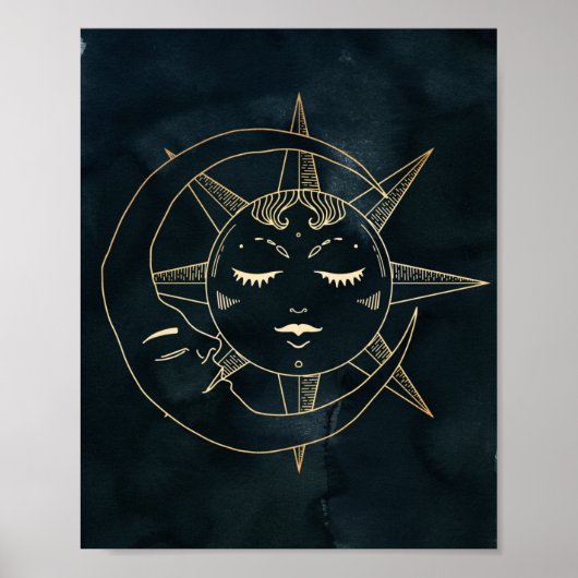 Zodiac, Astrologie, Poster Moon Sun Stars (Voorkant)