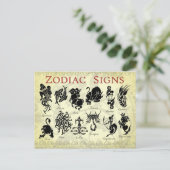Zodiac (Astrologisch) borden Briefkaart (Staand voorkant)