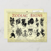 Zodiac (Astrologisch) borden Briefkaart (Voorkant / Achterkant)