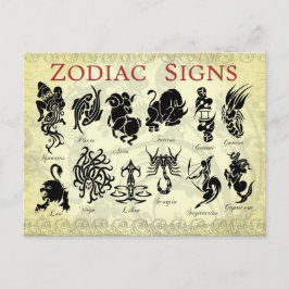 Zodiac (Astrologisch) borden Briefkaart