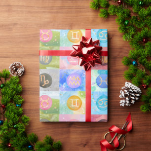 Zodiac astrologische tekenen Verjaardag Art Cadeaupapier