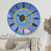 Zodiac astrology celestial blue roman numerals grote klok