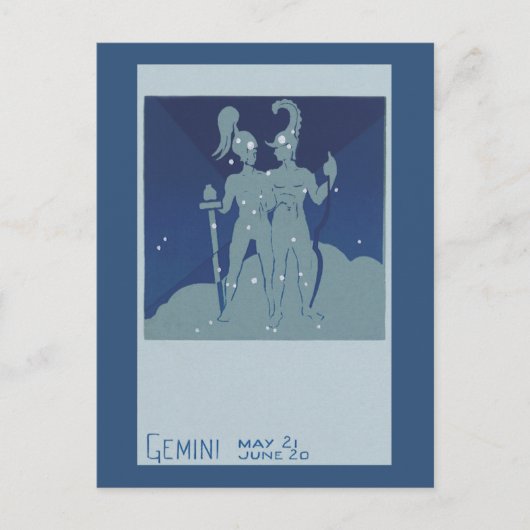  zodiac Astrology Gemini Twin Constellation Briefkaart (Voorkant)