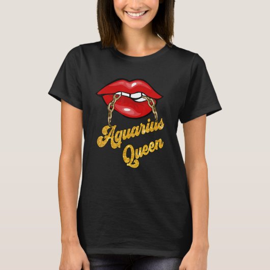 Zodiac Astrology  Lip Aquarius Queen January T-shirt (Voorkant)