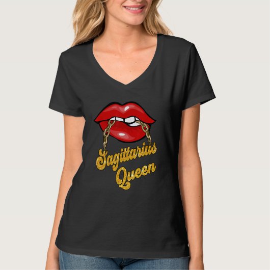 Zodiac Astrology Lip Sagittarius Queen November T-shirt (Voorkant)