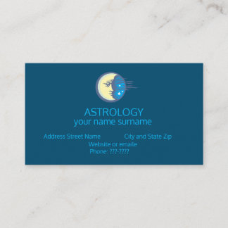 Zodiac Astrology Moon and Stars Visitekaartje