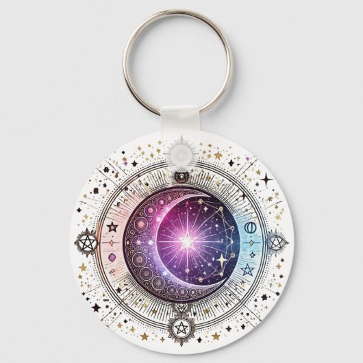 Zodiac astrology moon sleutelhanger (Voorkant)