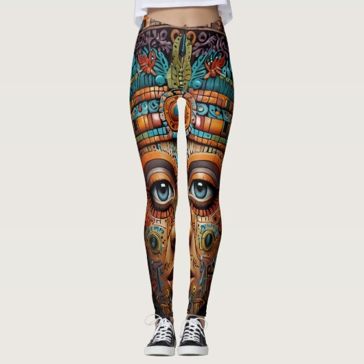 Zodiac & Aztec Portrait Abstracte mix Leggings (Voorkant)