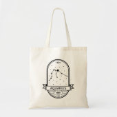 ZODIAC BADGE CONSTELLATION AQUARIUS STROKE TOTE BAG (Voorkant)