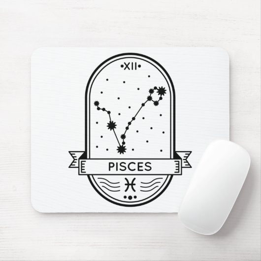 ZODIAC BADGE CONSTELLATION PISCES STROKE MUISMAT (Met muis)