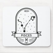 ZODIAC BADGE CONSTELLATION PISCES STROKE MUISMAT (Voorkant)