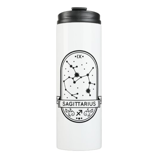 ZODIAC BADGE CONSTELLATION SAGITTARIUS STROKE THERMOSBEKER (Voorkant)