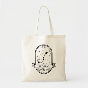 ZODIAC BADGE CONSTELLATION SCORPIO STROKE TOTE BAG