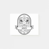 ZODIAC BADGE SYMBOL ARIES STROKE POST-IT® NOTES (Voorkant)