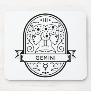 ZODIAC BADGE SYMBOL GEMINI STROKE MUISMAT