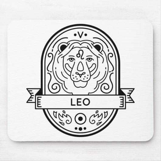 ZODIAC BADGE SYMBOL LEO STROOM MUISMAT (Voorkant)