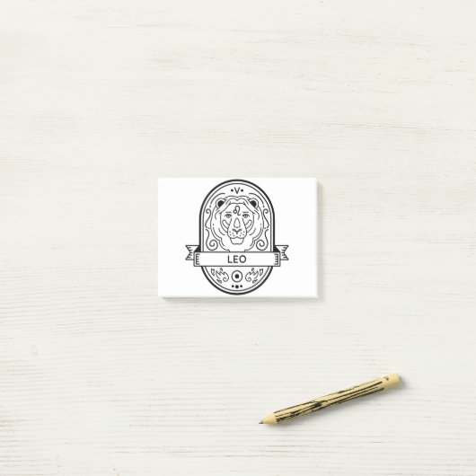 ZODIAC BADGE SYMBOL LEO STROOM POST-IT® NOTES (Op bureau)