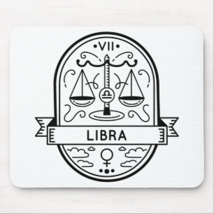 ZODIAC BADGE SYMBOL LIBRA STROOM MUISMAT