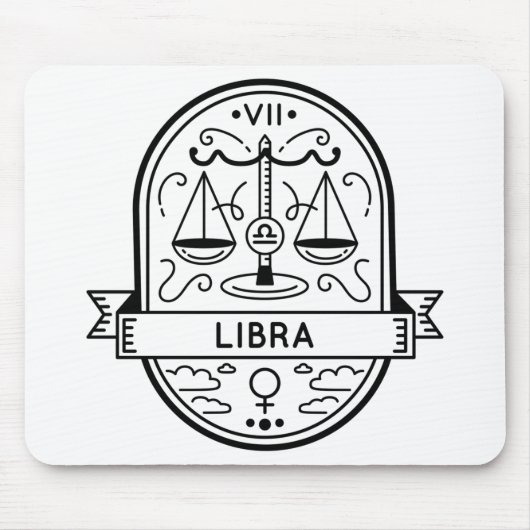 ZODIAC BADGE SYMBOL LIBRA STROOM MUISMAT (Voorkant)
