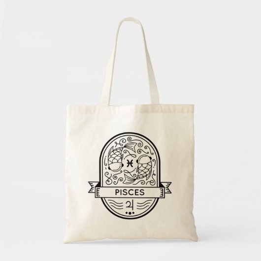 ZODIAC BADGE SYMBOL PISCES STROOM TOTE BAG (Voorkant)