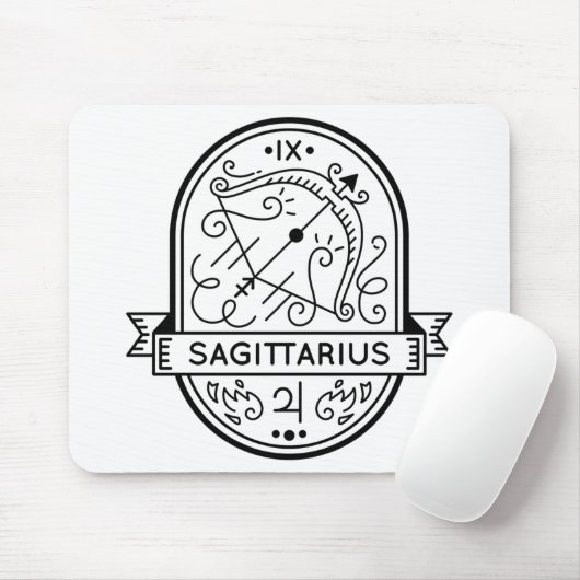 ZODIAC BADGE SYMBOL SAGITTARIUS STROOM MUISMAT (Met muis)