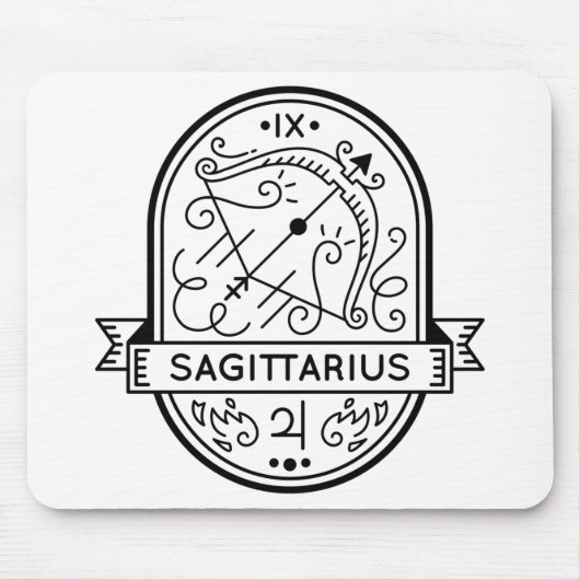 ZODIAC BADGE SYMBOL SAGITTARIUS STROOM MUISMAT (Voorkant)