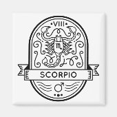 ZODIAC BADGE SYMBOL SCORPIO STROOM MAGNEET (Voorkant)
