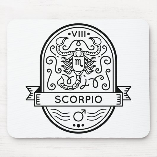 ZODIAC BADGE SYMBOL SCORPIO STROOM MUISMAT (Voorkant)