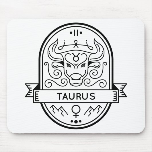 ZODIAC BADGE SYMBOL TAURUS STROOM MUISMAT (Voorkant)