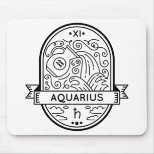 ZODIAC BADGE SYMBOOL AQUARIUS STROOM MUISMAT