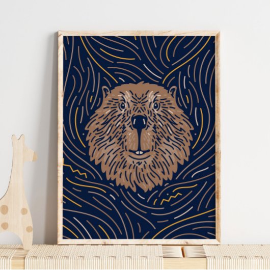 Zodiac Beaver Animal Print | Afdrukken Beaver