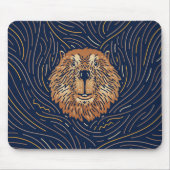 Zodiac Beaver Brown | Door de hand getrokken Beave Muismat (Voorkant)