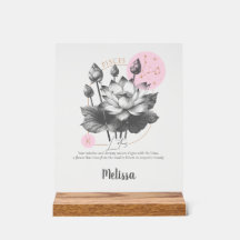 Zodiac Birth Flower Art Personalized Pisces Gift