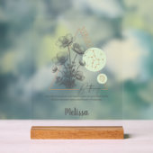 Zodiac Birth Flower Art Personalized Virgo Gift Acryl Bord (Neutraal)