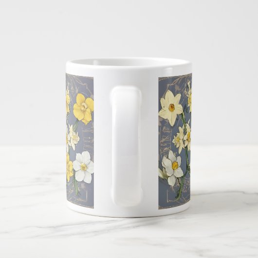 Zodiac Birth Flower Personalized Mug Grote Koffiekop (Achterkant)