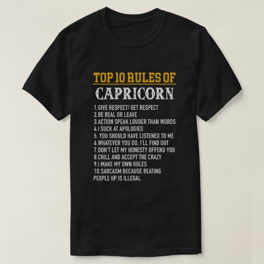 Zodiac Birthday Capricorn Zee Goat T-shirt (Design voorkant)