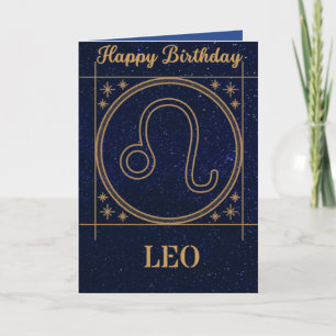 Zodiac Birthday Kaart (Leo)