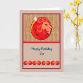 Zodiac Birthday Kaart voor een Leo (Gele Bloem)