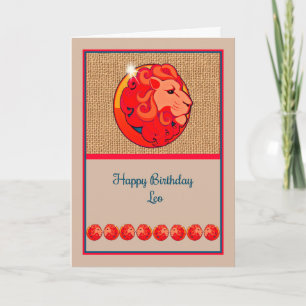 Zodiac Birthday Kaart voor een Leo