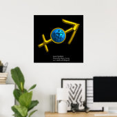 ZODIAC BIRTHDAY SIGN VAN SAGITTARIUS/GOLD IN ZWART POSTER (Thuiskantoor)