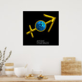 ZODIAC BIRTHDAY SIGN VAN SAGITTARIUS/GOLD IN ZWART POSTER (Keuken)